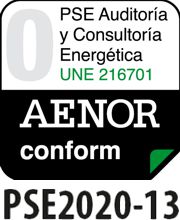 Sello certificado AENOR UNE 216701 - PSE2020-13 Sello AENOR UNE 216701 - PSE2020-13