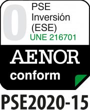 Sello certificado AENOR UNE 216701 - PSE2020-15 Sello AENOR UNE 216701 - PSE2020-15